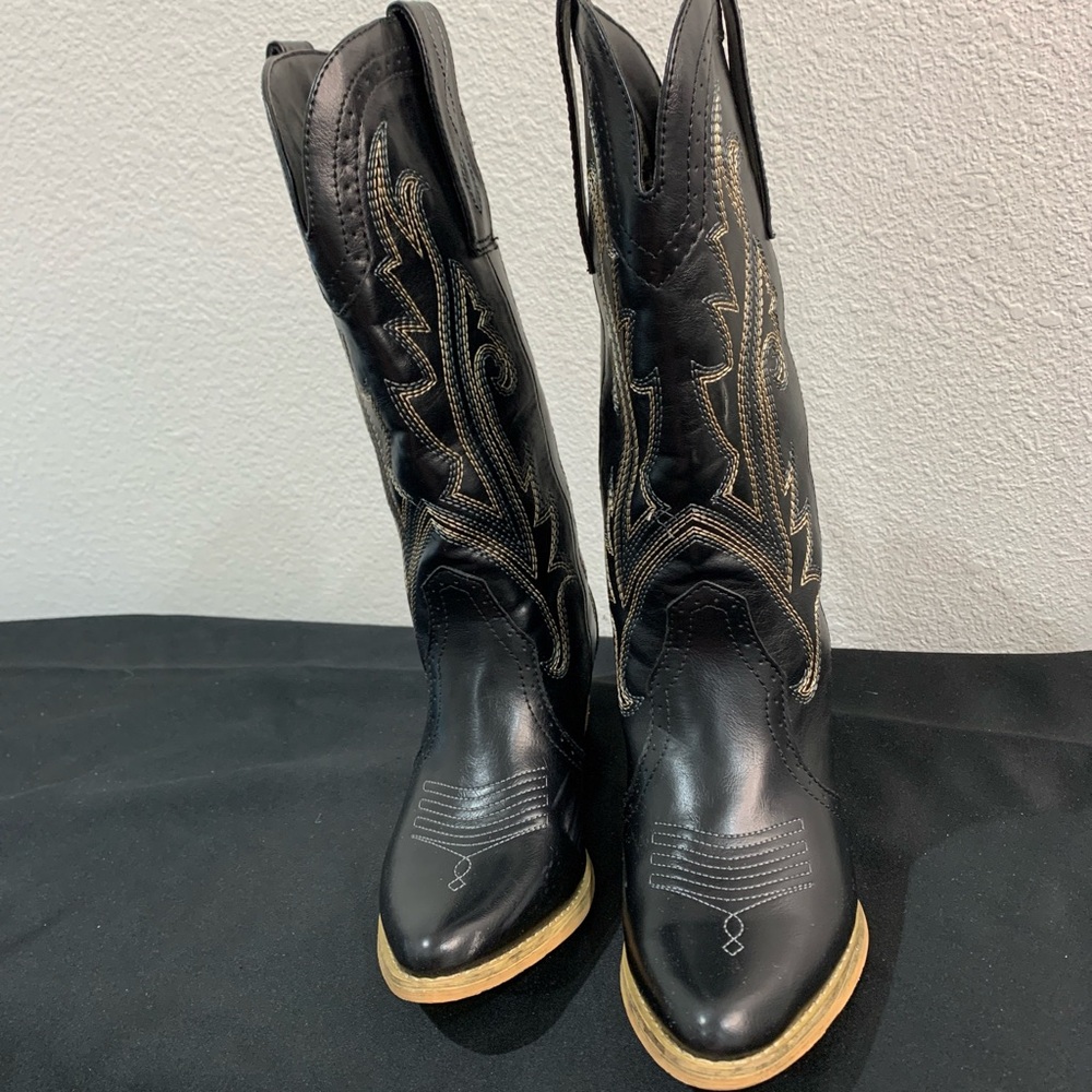 HISEA COWBOY Boots for women Western Cowgirl with chunky heel.